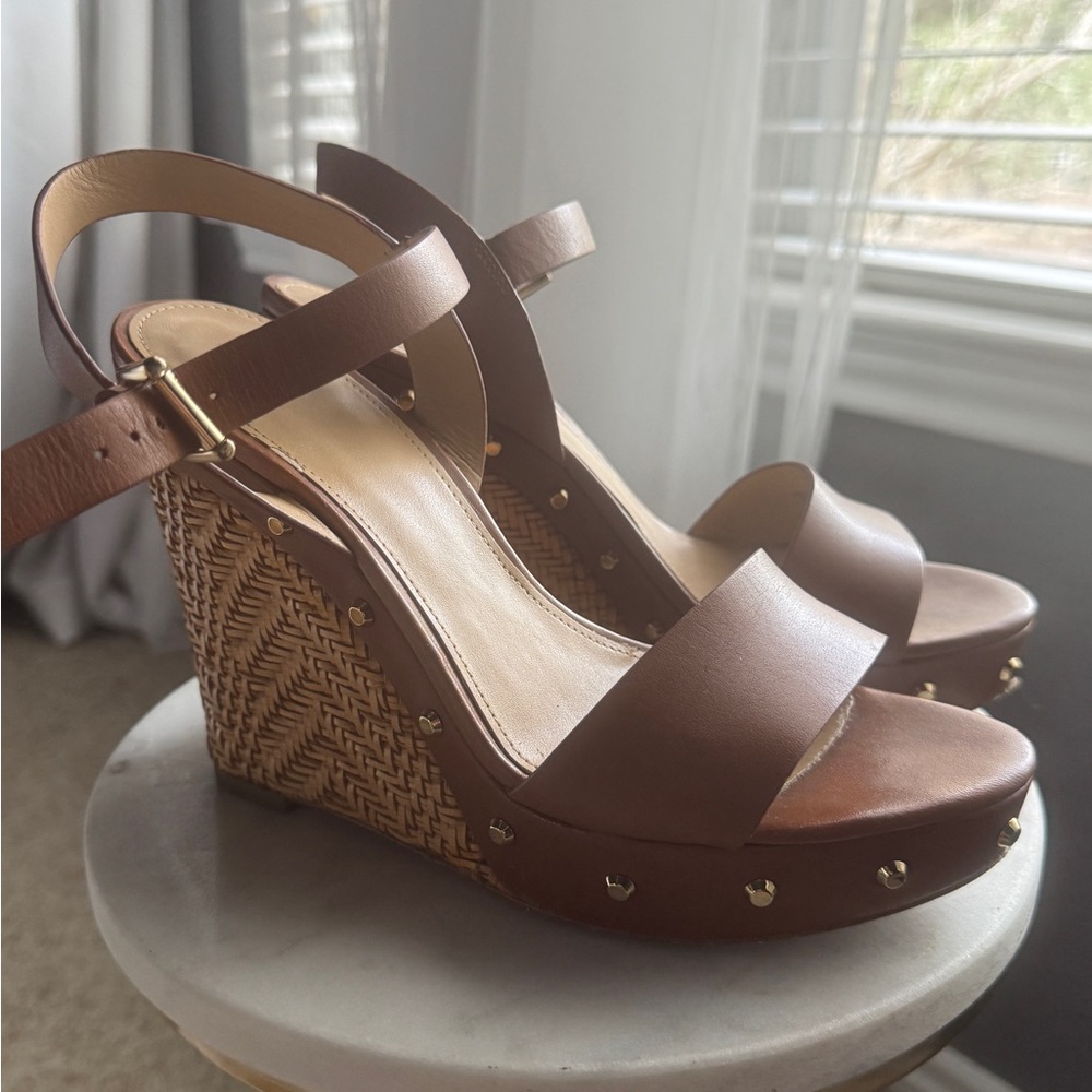 Michael Kors Collection Tan Wedge Sandals